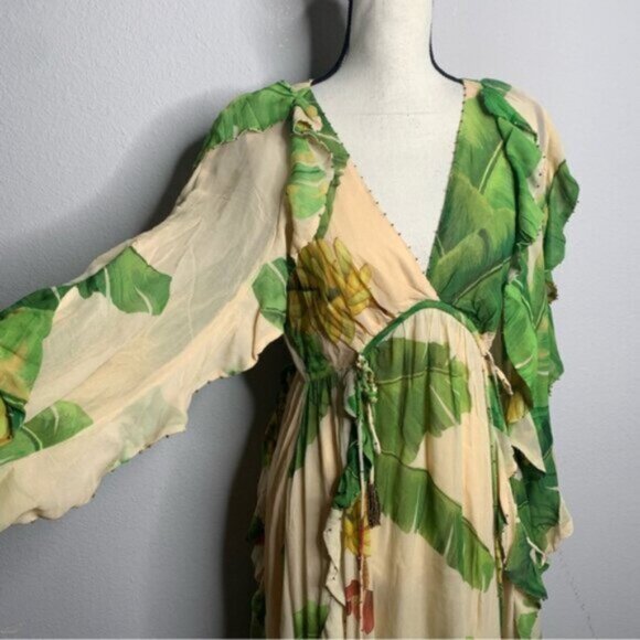 NWT Farm Rio Fresh Banana Maxi Dress - Picture 10 of 17